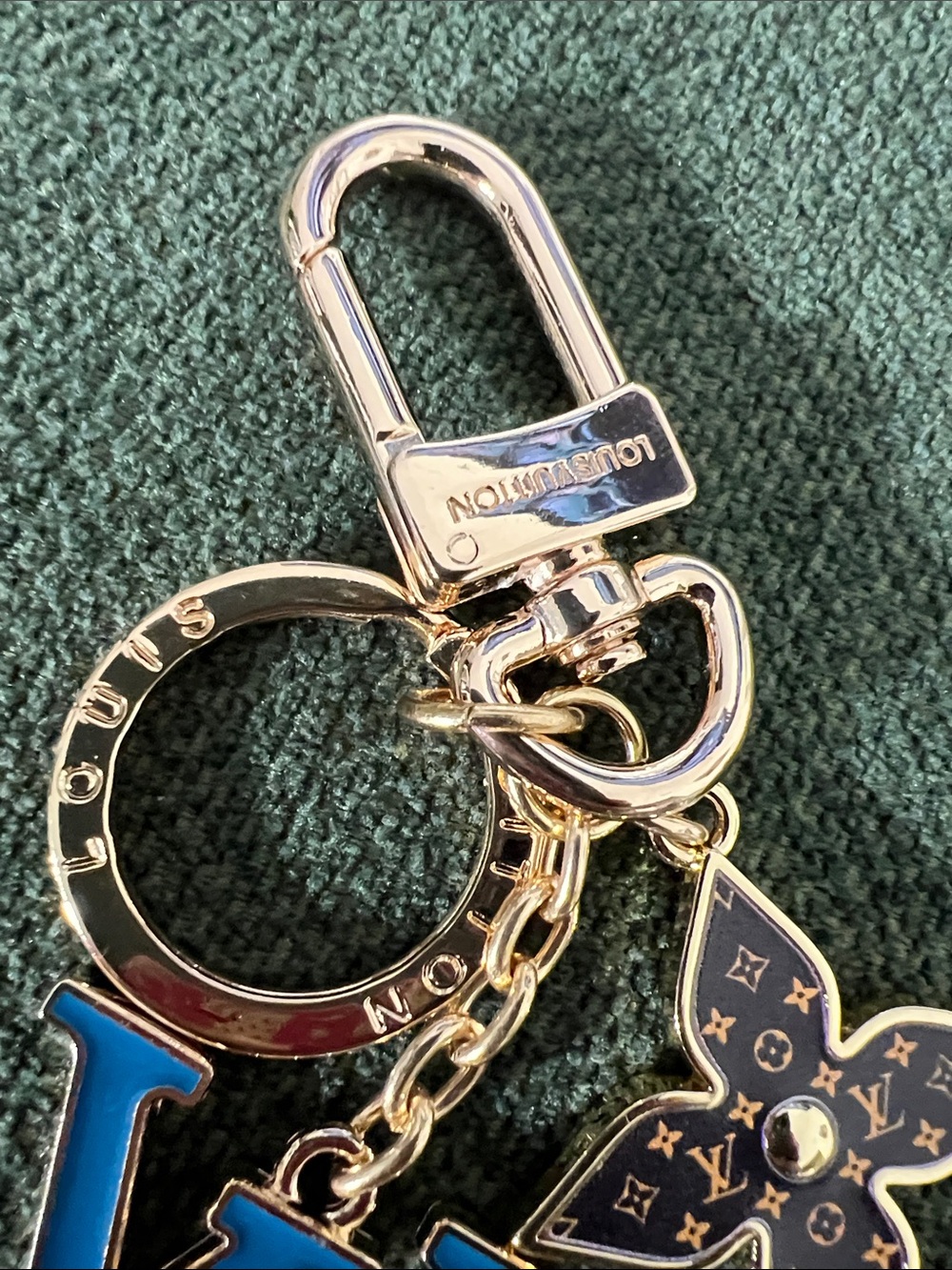 Blue Monogram Key Charm - Picture 2 of 2